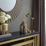 Glass Vase with Mosaic Detailing in Glam Style Design - Sleek Decorative Modern Accent Made from Durable Glass for a Stylish Versatile Display in Any Glam-Inspired Interior Setting