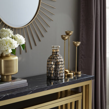 Glass Vase with Mosaic Detailing in Glam Style Design – Sleek Decorative Modern Accent Made from Durable Glass for a Stylish Versatile Display in Any Glam-Inspired Interior Setting - Chic Decora