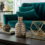 Glass Vase with Mosaic Detailing in Glam Style Design - Sleek Decorative Modern Accent Made from Durable Glass for a Stylish Versatile Display in Any Glam-Inspired Interior Setting - Image 2