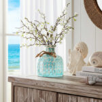 Glass Vase with Textured Round Accents and Twine Detail, Handcrafted Decorative Design with Unique Artisan Appeal, Durable Glass Construction with Natural Decorative Rope Embellishment - Image 3