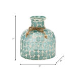 Glass Vase with Textured Round Accents and Twine Detail, Handcrafted Decorative Design with Unique Artisan Appeal, Durable Glass Construction with Natural Decorative Rope Embellishment - Image 4