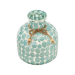 Glass Vase with Textured Round Accents and Twine Detail, Handcrafted Decorative Design with Unique Artisan Appeal, Durable Glass Construction with Natural Decorative Rope Embellishment - Image 6