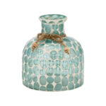Glass Vase with Textured Round Accents and Twine Detail, Handcrafted Decorative Design with Unique Artisan Appeal, Durable Glass Construction with Natural Decorative Rope Embellishment - Image 7