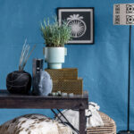 Glenlee Round Decorative Stoneware Vase with Hand-Painted Intersecting Lines - Image 2