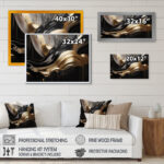 Gold And Black Captivating Marble II - Abstract Marble Canvas Print Wall Art - Image 3