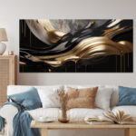 Gold And Black Captivating Marble II - Abstract Marble Canvas Print Wall Art - Image 5