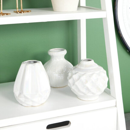 Gold Ceramic Decorative Vase with Varying Patterns Set - Chic Decora