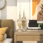 Gold Metal Living Room Decorative Jars with Finial Lids - Image 4