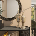 Gold Metal Living Room Decorative Jars with Finial Lids - Image 8