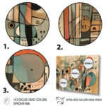 Golden Mid Century Boho Drawing - Abstract Minimalism Wall Art - Image 4