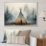Gray Native play tent. Whispers Of Spirit On Canvas Print - Art Framed Canvas Print