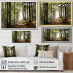 Green Fall Forest with Sun Rays - Forest Photograph Print - Image 3