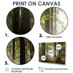 Green Fall Forest with Sun Rays - Forest Photograph Print - Image 4