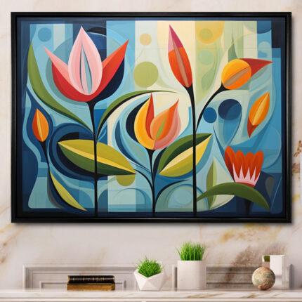 Green Mid Century Mod Nature II – Abstract Midcentury Wall Art For Living Room - Chic Decora