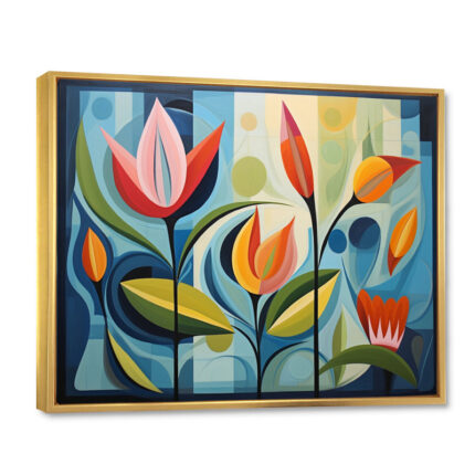 Green Mid Century Mod Nature II – Abstract Midcentury Wall Art For Living Room - Chic Decora