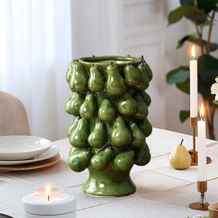 Green Modern Pears 12.4-Inch Tall Vase - Chic Decora