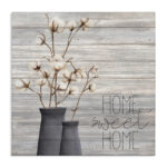 Grey Home Sweet Home Cotton Flower in Vase by Kimberly Allen - Painting - Image 7
