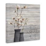 Grey Home Sweet Home Cotton Flower in Vase by Kimberly Allen - Painting - Image 2