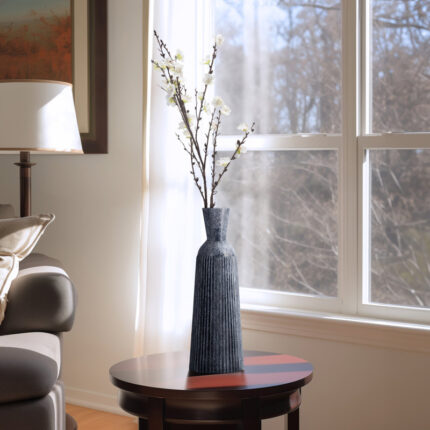 Grooved Glass Vase - Chic Decora