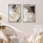 Grunge Abstract Paint Stroke Effect Organic Modern Artwork On Canvas 2 Pieces Print Wall Art - Image 5