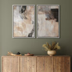 Grunge Abstract Paint Stroke Effect Organic Modern Artwork On Canvas 2 Pieces Print Wall Art - Image 6