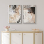 Grunge Abstract Paint Stroke Effect Organic Modern Artwork On Canvas 2 Pieces Print Wall Art - Image 7