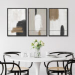 Grunge Brown Gray Paint Abstract Modern Rustic Nordic Home Decor - Framed Canvas Print Wall Art Work - Image 5