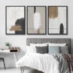 Grunge Brown Gray Paint Abstract Modern Rustic Nordic Home Decor - Framed Canvas Print Wall Art Work - Image 6