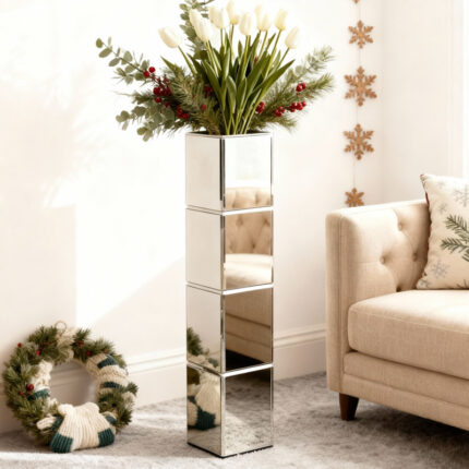 Gudrun Handmade Square Glass Floor Vase - Chic Decora