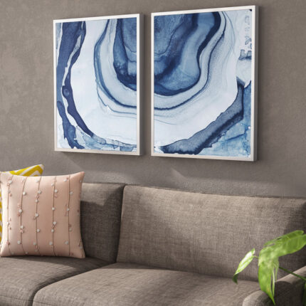 Hallandale Ethereal Diptych 2-Piece Framed Canvas Wall Art Set - Chic Decora