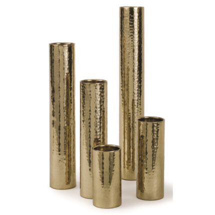 Hammered Stainless Steel Table Vase