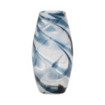 Hand-Blown Glass Vase with Elegant Swirl Design - Image 2