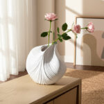 Handcrafted Earthenware Pottery Vase with Textured Detailing - Modern Decorative Accent