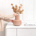 Handmade Ecomix Decorative Vase with Ribbed Detailing - Modern Accent for Home Decor - Image 3