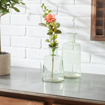 Hansen Glass Decorative Bottle (Set of 2) - Chic Decora