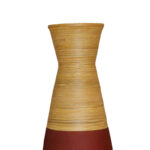 Harlow 31.5 inch Tall Bamboo Floor Vase, Burgundy and Natural Finish, Decorative Accent - Image 5