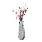 Heavy Duty Large Mirrored Floor Vase Crystal Crushed Diamond Flower Glass Vase - Image 5