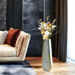 Heavy Duty Large Mirrored Floor Vase Crystal Crushed Diamond Flower Glass Vase - Image 2