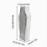 Heavy Duty Tall Crushed Diamond Mirrored Floor Vase Crystal Silver Glass Flower Vase - Image 4