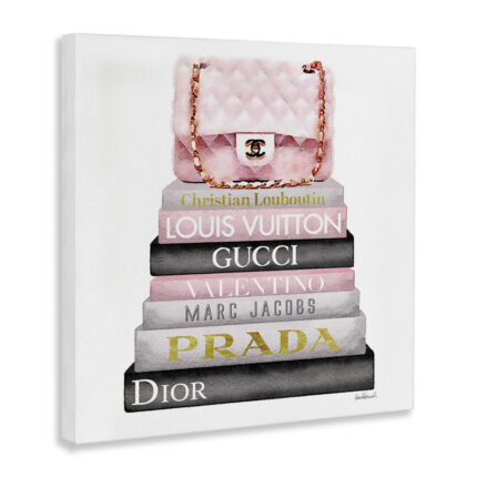 High Fashion Bookstack Padded Bag – Advertisements Print - Chic Decora