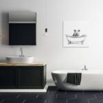 Hog in Bath Tub Minimal Bathroom Sketch by Victoria Borges - Drawing Print Print - Image 3