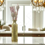 Hosley 16" High Gold Metal Decorative Tall Floor Vase - Metallic Centerpiece Vases for Floral Arrangements Home Decoration - Flower Bucket Vases for Gift, Spa, Reiki Meditation Settings - Image 4