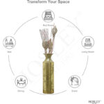 Hosley 16" High Gold Metal Decorative Tall Floor Vase - Metallic Centerpiece Vases for Floral Arrangements Home Decoration - Flower Bucket Vases for Gift, Spa, Reiki Meditation Settings - Image 7