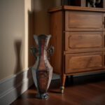 Hosley Decorative Embossed Metal Tall Floor Vase 24 Inch High. Ideal Gift for Weddings Party Spa Reiki Meditation Settings - Image 4