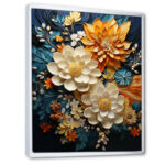 Humira Orange Teal Botanical Whirlwind II - Abstract Botanicals Wall Art - Image 2