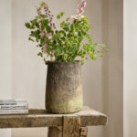 Icaria Rustic Ginger Root Brown Cement 11-Inch Tall Indoor and Outdoor Cylinder Vase - Image 3