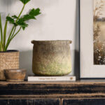 Icaria Rustic Ginger Root Brown Cement 8.9-Inch Tall Indoor and Outdoor Cylinder Vase - Image 3