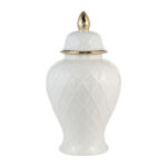 Idena Stoneware Ceramic Decorative Lidded Jar with Textured Design and Elegant Detailing - Image 7