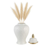 Idena Stoneware Ceramic Decorative Lidded Jar with Textured Design and Elegant Detailing - Image 8