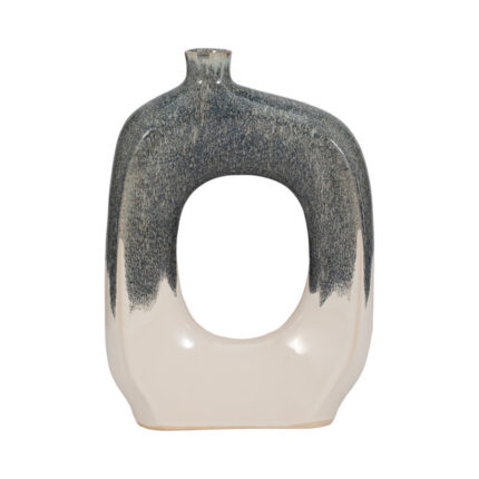 Ilariana Stoneware and Ceramic Vase with Sculptural Open Silhouette and Modern Art-Inspired Design Element or Decorative Display on Shelves or Tabletops in Contemporary Interiors - Chic Decora